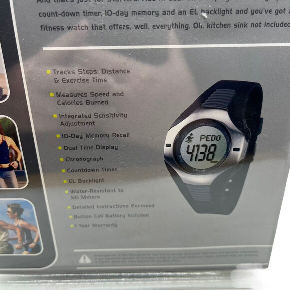Pedometer Watch Sportline Total Fitness New Sealed 955 Unisex Men Women Vintage - Picture 8 of 14